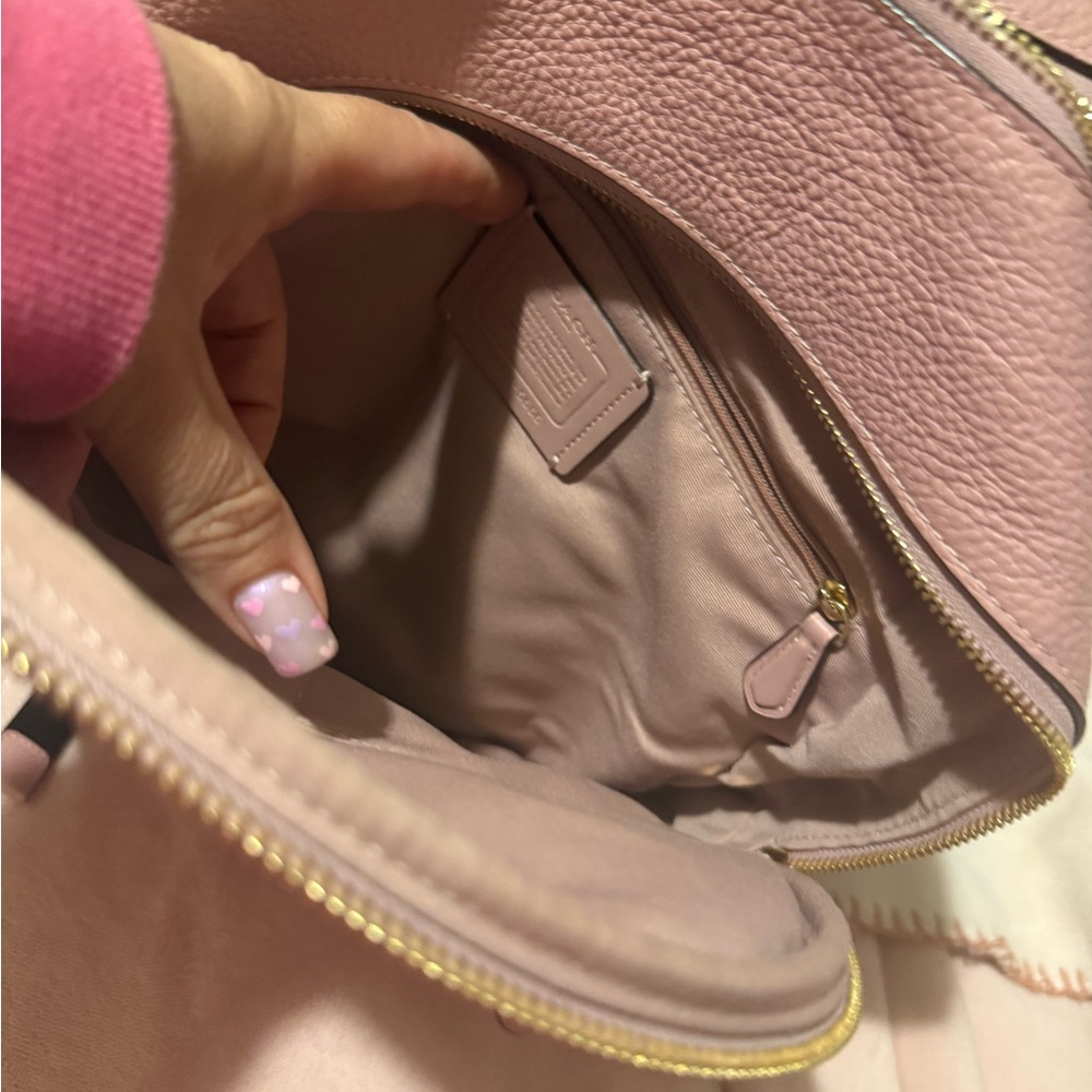 Coach Blush Pink Pebbled Leather Backpack with Matching Wallet - Picture 2 of 11